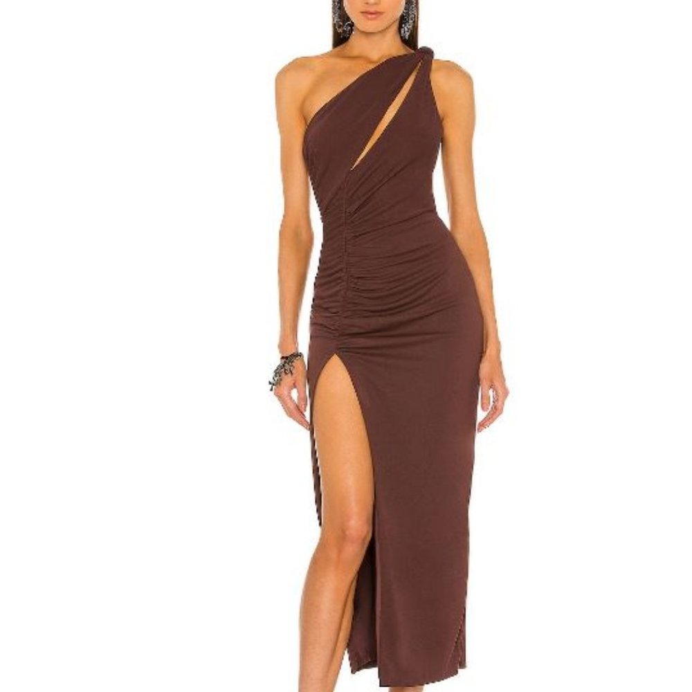 NWT DUNDAS x REVOLVE Kate Midi Dress in Brown S